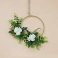thumbnail image 4 of Ounissouiy Decoración de boda con flores artificiales para interiores o exteriores, durabilidad duradera, bajo mantenimiento, elegante, fácil de Decoración del hogar Rosa blanca redondo, 4 of 6