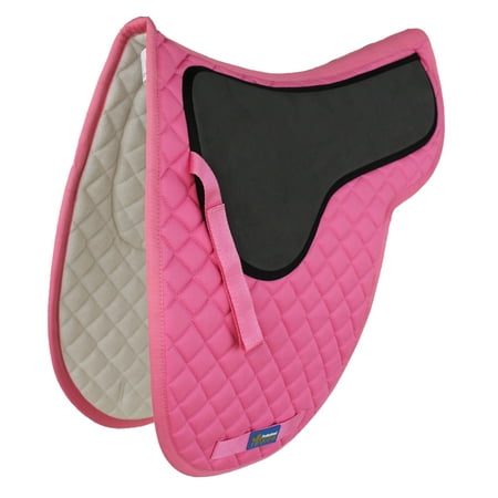 HORSE QUILTED ENGLISH CONTOURED GEL SADDLE PAD Jumping Tack Riding Pink