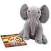 Encyclopedia Britannica Plush African Elephant, Learning Animal with Illustrated Book