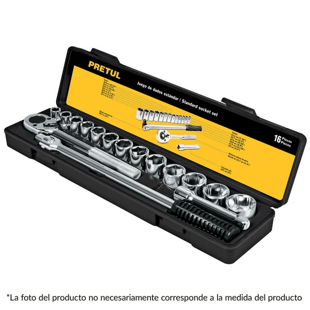 Juego De Dados Cuadro 1/2' 17 Pzas Mm Pretul JD-1/2X17MM-P