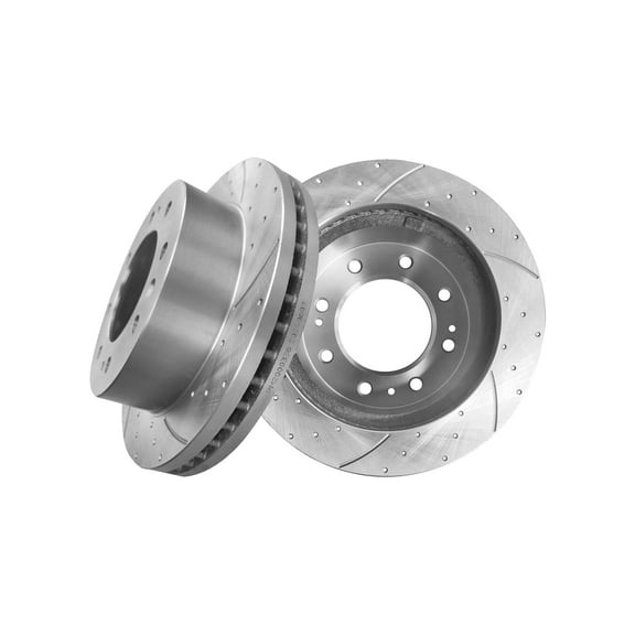 Front 355mm Drilled Slotted Brake Disc Rotors For 2011-2015 GMC Sierra 2500 HD