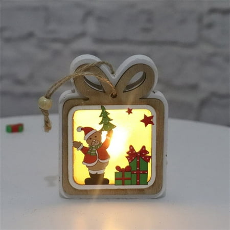 

Christmas Lighted Wooden Pendant Festive Decoration Home Essentials