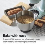 Hamilton Beach 4 Quart Stand Mixer for Kitchen, 7 Speeds, Tilt-Head, Dough Hook, Whisk & Flat Beater, Aqua