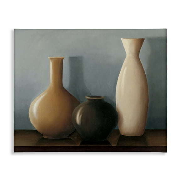 Stupell Industries Rustic Pottery Still Life Furniture Painting Wrapped Canvas Art Print Wall Art, 20 x 16