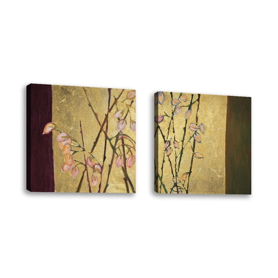 Set of 2 - For the Love of Gold II - Contemporary Fine Art Giclee on Canvas Gallery Wrap - wall décor - Art painting - 24 x 24 Inch - Ready to Hang