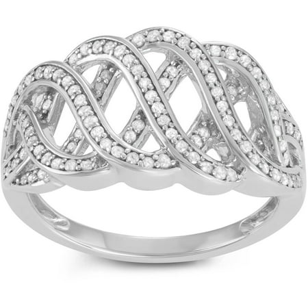 Brinley Co. Women's 1 Carat T.W. Diamond Sterling Silver Twist Fashion Ring