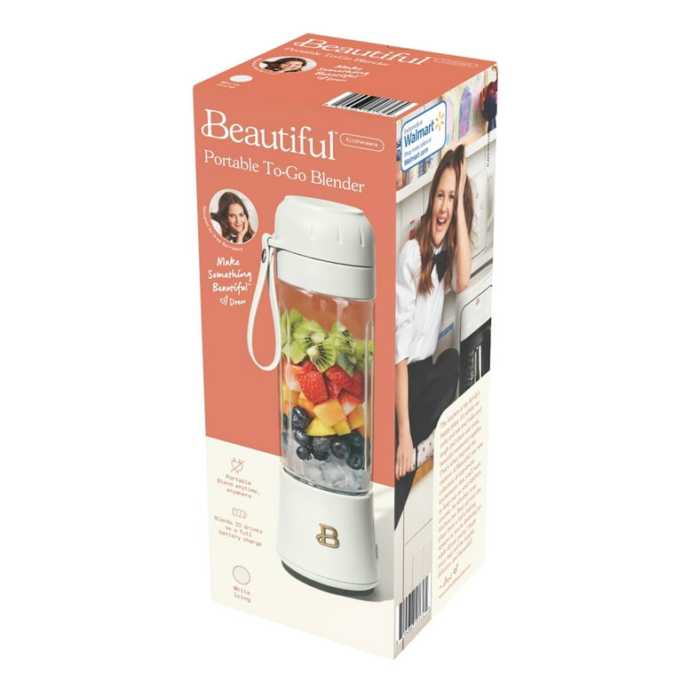 Beautiful Portable Blender, White Icing by Drew Barrymore, 70-Watt, 18.5 oz