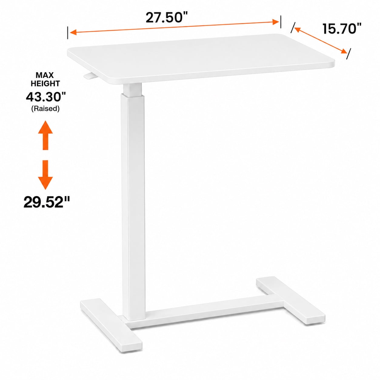 Alvantor Adjustable Bedside Table with Wheels, Rolling Overbed Table, Portable Standing Cart & Laptop Desk for Bed, Couch, Wheelchair