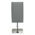 thumbnail image 4 of Simple Designs Petite Stick Lamp with USB Charging Port and Fabric Shade - Gray, 4 of 8