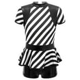 thumbnail image 3 of DPOIS Kids Girls Short Sleeve Cutout Ruffle Striped Leotard Jumpsuit, 3 of 6