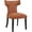 Orange, variant on Maklaine 19" Modern Solid Wood and Fabric Dining Chair in Azure Blue