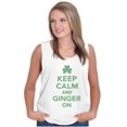 thumbnail image 4 of Keep Calm Ginger On St Pattys Humor Plus Size Graphic Tank Top Brisco Brands 3X, 4 of 5