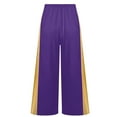 thumbnail image 2 of Hansber Kids Girls Wide-Leg Liturgical Palazzo Pants Celebration of Spirit Praise Dance Pants Baggy Trousers Purple 6, 2 of 6