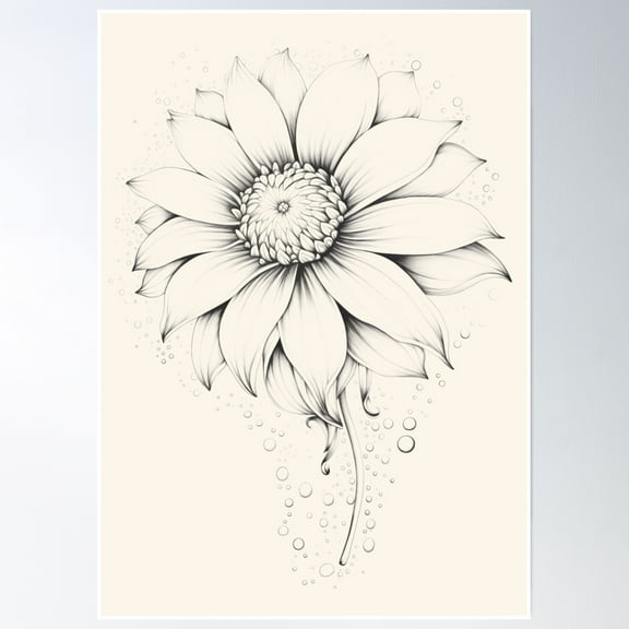 Minimalist Aesthetic Floral Design – Line Drawing Vibes Poster Wall Art, Modern Wall Decor, 8x12 UNFRAMED