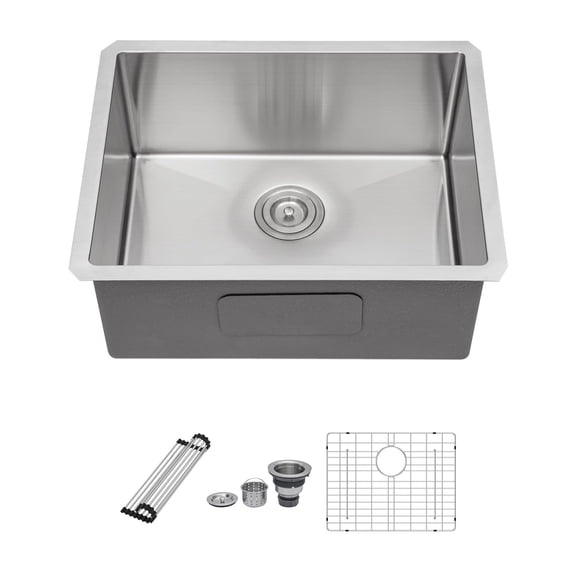 Undermount Kitchen Sink 23 x 18 x 9 Inch Undermount Sink - Single Bowl Stainless Steel Kitchen Sink 16 Gauge 9 Inch Deep Kitchen Sink Basin,Stainless Steel Kitchen Sink