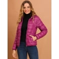thumbnail image 2 of INSPIRE CHIC Women's Hooded Packable Thickened Zip Down Short Puffer Coat, 2 of 6