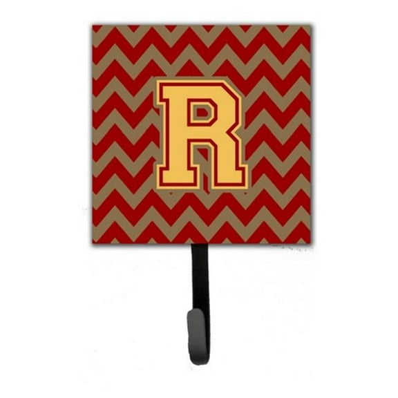 Letter R Chevron Garnet & Gold Leash or Key Holder