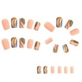 thumbnail image 6 of Fofosbeauty 24pcs Press on False Nails Tips, Coffin Fake Acrylic Nails, Flowery Texture FoggyBlue, 6 of 10