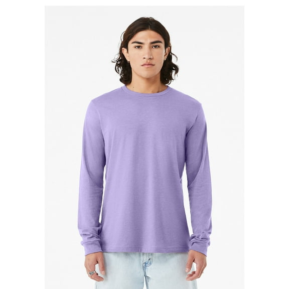 Bella   Canvas - Unisex CVC Jersey Long-Sleeve T-Shirt - 3501CVC - HTHR DK LAVNDER - 2XL