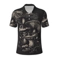 thumbnail image 2 of Daiia Monochrome Mushroom Artwork Pattern Men’s Polo Shirts,Solid Deck Shirt,Classic Fit, Breathable Cotton Polo for Casual and Sport Wear-4X-Large, 2 of 7