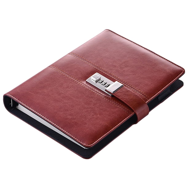 PU Diario Cuaderno de grabación Cuero 4 ranuras Planificación de escritura 25K Portátil Vintage 100 páginas retro Sceduler para papelería marrón Sunnimix Cuaderno de cuero