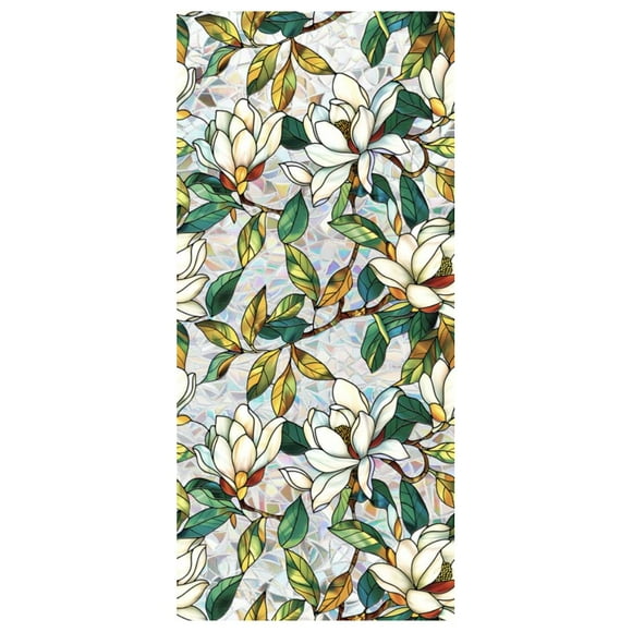 Película de privacidad para ventanas JOONOR, vitral retro con flores