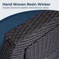 thumbnail image 5 of Grand Patio Indoor & Outdoor Recliner Chair PE Wicker Patio 150° Lay Flat Recliner, Peacock Blue, 5 of 7