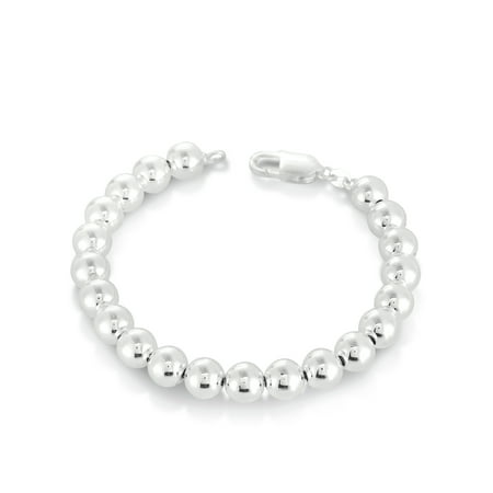 - Sterling Silver Bead Station Bracelet, 7.5