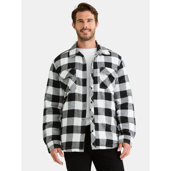 George Men's and Big Men's Fleece Lined Shirt Jacket, Sizes S-3XL