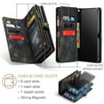 thumbnail image 4 of CaseMe Leather Case for Samsung Galaxy S20 Plus 5G,2 in 1 Detachable Wallet Case with 8-Card Holder Zipper Bills Slot,Magnetic Shockproof Flip Leather Cover Zipper Pocket Phone Cases,Black, 4 of 8