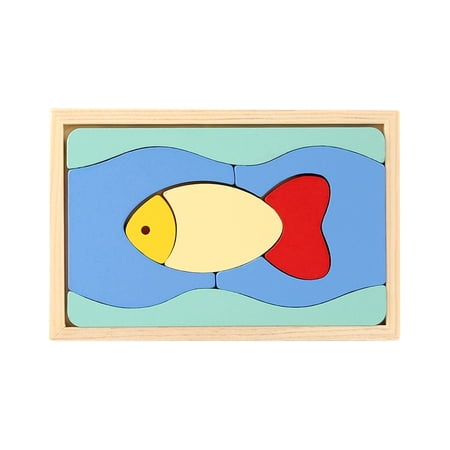 SugarBloom Creative 3D Puzzle Set - Wooden Matching & Cognition Early Learning Toy for Toddlers - E