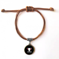 thumbnail image 1 of To Protect Animals Is To Protect Ourselves Bracelet Leather Hide Rope Wristband Brown Jewelry, 1 of 3