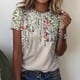 thumbnail image 2 of Mujeres moda verano Sexy pliegue impreso regular mujeres manga corta cuello redondo botón Top OAVQHLG3B Store  lin121212, 2 of 4