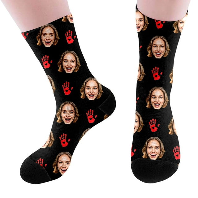 Dsscvnef Stockings Personalised Socks with Photo Socks with Face Socks Print Photo Personalised Socks for Christmas Birthday plus Size Flapper Stockings Girl Garter