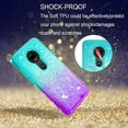 thumbnail image 3 of FIEWESEY For Motorola G7 Phone Case Moto G7 Plus Glitter Case Sparkle Glitter Flowing Liquid Quicksand with Shiny Bling Diamond Women Girls Cute Case For Motorola G7 / Moto G7 Plus - Green+Purple, 3 of 7