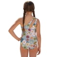 thumbnail image 3 of Xoenoiee Colorful Daisy Flower Pattern Girls'Swimwear One Piece Kids Swimsuits for Girls Hawaiian Breathable Bathing Suits with Cover Up Skirt, Size 13-14 Years, 3 of 7