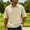 10-Khaki, variant on Men's Short Sleeve Polo Shirt with Chest Pocket, Solid Color Collared Button Up Casual Top, Lightweight Breathable Summer T-Shirt for Work Golf Outdoor Daily Wear 19-Pink L