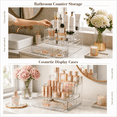 thumbnail image 3 of Makeup Organizer for Vanity with Drawer, 3-Tier Perfume & Skincare Display Stand, Countertop Storage for Nail Polish, Spices, Figures & Beauty Essentials, Clear, 3 of 9