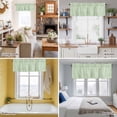 thumbnail image 5 of Sage Green Striped Kitchen Curtain Valances for Windows Farmhouse Short Curtains, Modern Simple Farmhouse Beige Rod Pocket Valance Curtain for Bedroom Cafe Living Room 42"x12", 5 of 8