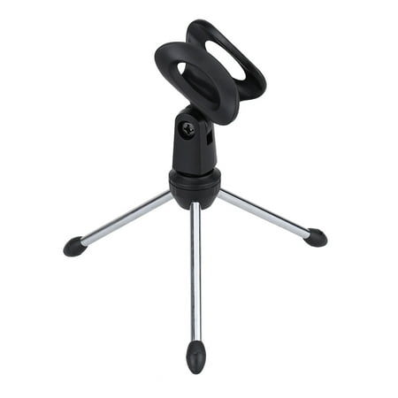 Mic Stand Pic Holder Detachable Foldable Portable Angle Adjustable Tripod Table Desktop Mic Microphone Stand Holder Bracket ()