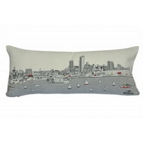 35" White Milwaukee Daylight Skyline Lumbar Decorative Pillow