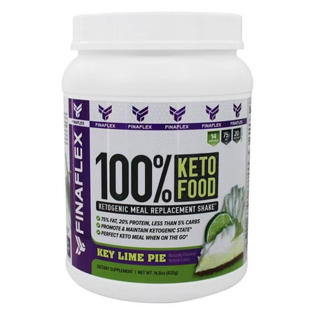 FinaFlex - 100% Keto Food Ketogenic Meal Replacement Shake Powder Key Lime Pie - 14.8