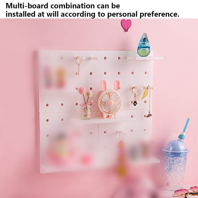 ruzhgo DIY Shelves with Clapboard Tool Hat Wall Storage Punch-free Rack Self-adhesive Hanging Hole Plate for Living Room Dormitory
