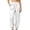 White-1, variant on Aofany Womens Silk Satin Pajama Pants Loose Lounge Pants Drawstring Elastic Waist Pj Bottoms with Pockets