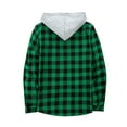 thumbnail image 2 of Mens Hoodie Drawstring Hood Sweatshirts Long Sleeve Drawstring Hooded Shirt with Pockets Soft Hoodies for Men Flannel Shirt Casual Button Down Plaid Jacket Shirts Stylish Long Sleeve Shirts, 2 of 8
