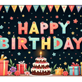 thumbnail image 4 of Yatrandify Colorful Design Happy Birthday Banner Balloon Decor Cake Decoration Gift Elements Party Backdrop for Birthday Celebration Kids Party Photo Shoot, 4 of 8