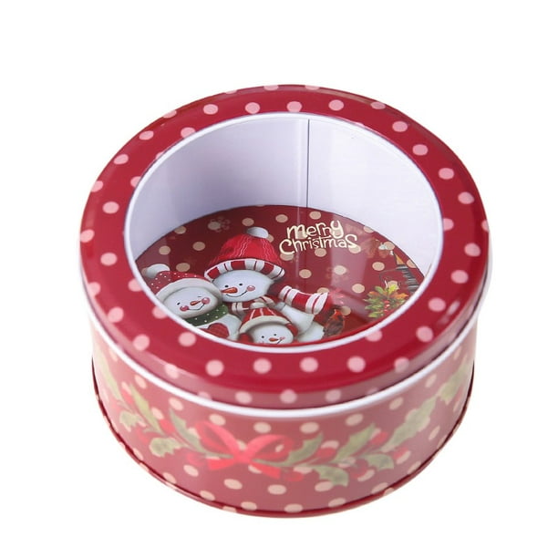 Download Christmas Tin Gift Box Metal Cookie Box Candy Storage Containers Tinplate Gift Boxes With Lids For Xmas Holiday Party Supplies Walmart Com Walmart Com