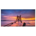 thumbnail image 2 of Broken Wooden Bridge at Sunset - Pier Seascape Canvas Art Print, 2 of 3