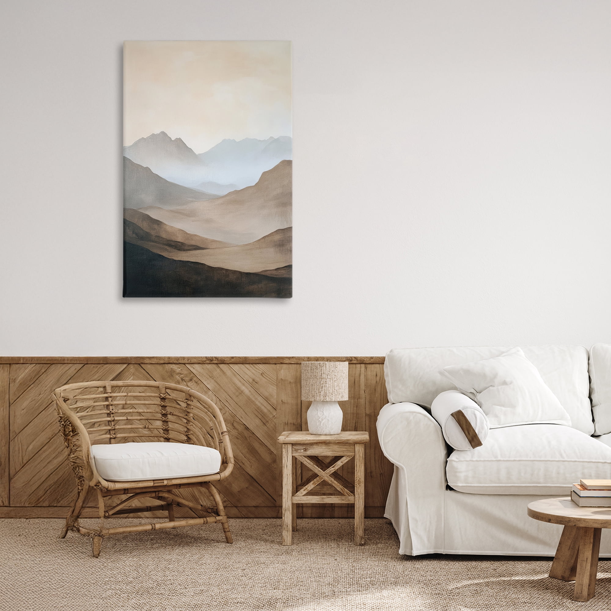 Stupell Industries Foggy Mountains Over Valley Canvas Wall Art, design by Petal Prints Design