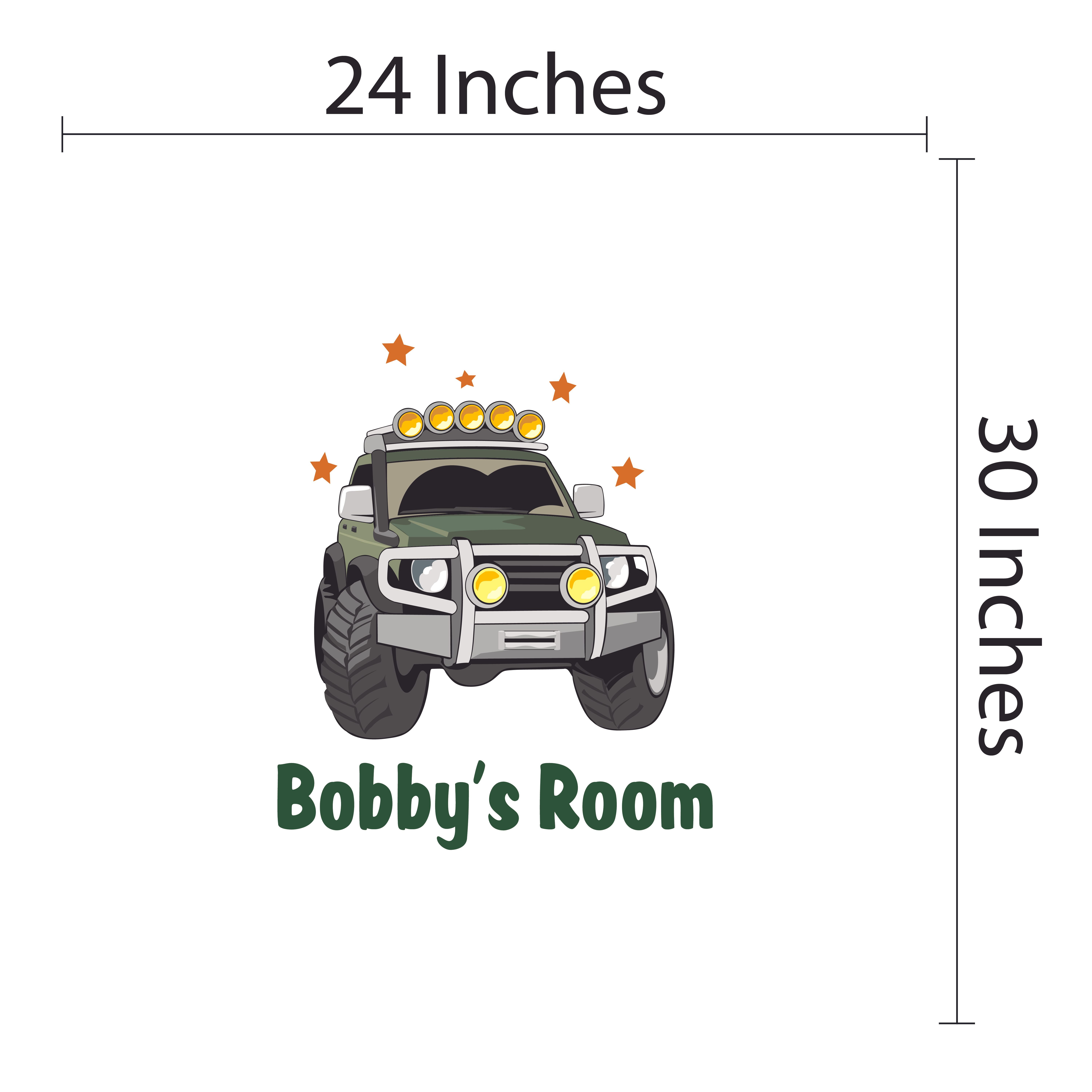 Personalize name & Truck wall sticker kids wall decal great gift 